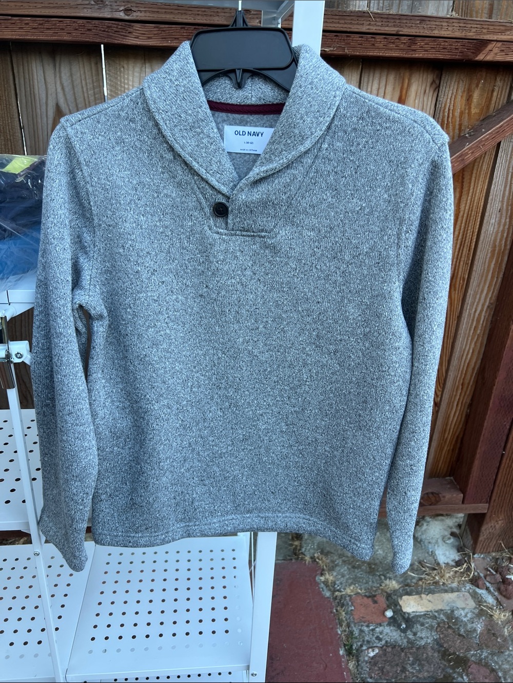 Old Navy Gray Shawl Collar Turtleneck Sweater
